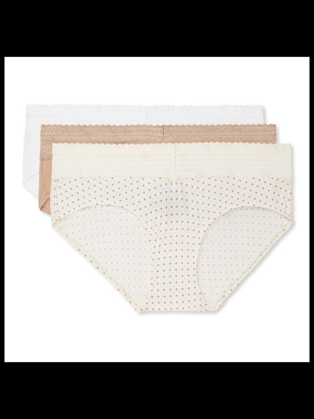 3 Pack Blissful Benefits Panties by Warners - Hipster Cotton with Lace - 3XL